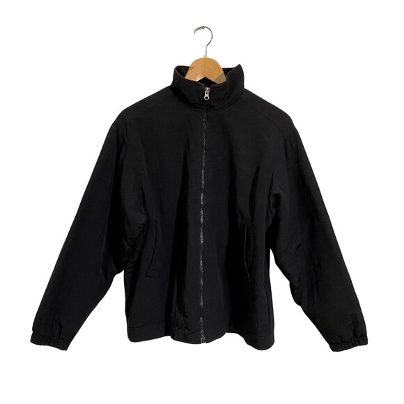 AKWA Black Men’s Vintage Sport Jacket Windbreaker Sz. S (Nylon & Fleece Lining) - Picture 1 of 11
